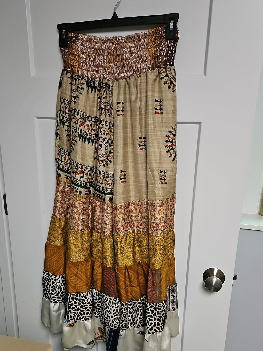 POL Wide-Leg Tiered Boho Pants in Red, Teal, Turquoise, Gold, Purple,Green,Pink